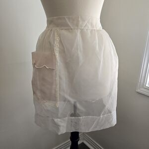 Vintage Sheer Apron with Pocket